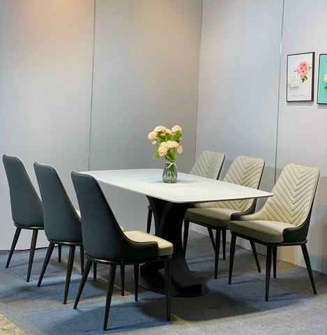 Bộ Bàn Ăn Channel 6 Ghế Spine-BBA47