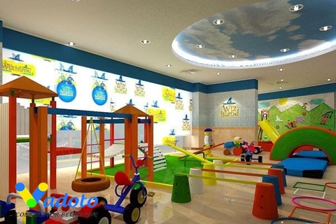 Thiết kế khu tiểu cảnh - Khu vui chơi tại Trường mầm non Olympus, Hà Nội