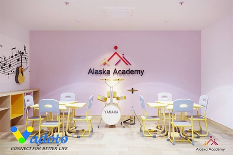Thiết kế bếp 1 chiều - Lắp đặt thiết bị nhà bếp trường tiểu học Alaska, Hà Nội