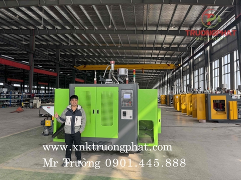 Máy thổi can dầu nhớt 5L 2 đầu cảo 80 tự động khép kín