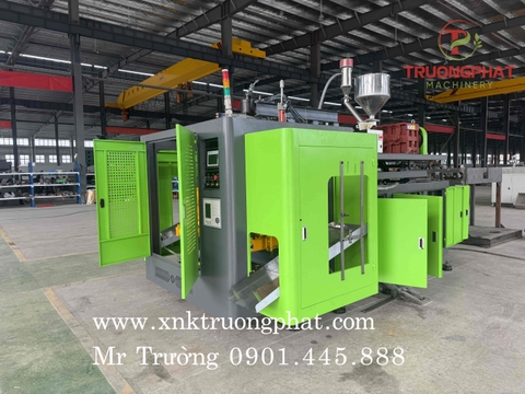 Máy thổi chai HDPE 5L 2 đầu 2 kìm cảo 80 parison tự động