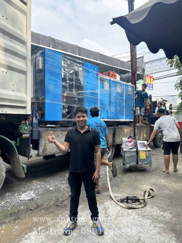 Lắp đặt máy thổi chai nhựa HDPE trục 75 2 đầu 2 kìm parison tại HCM