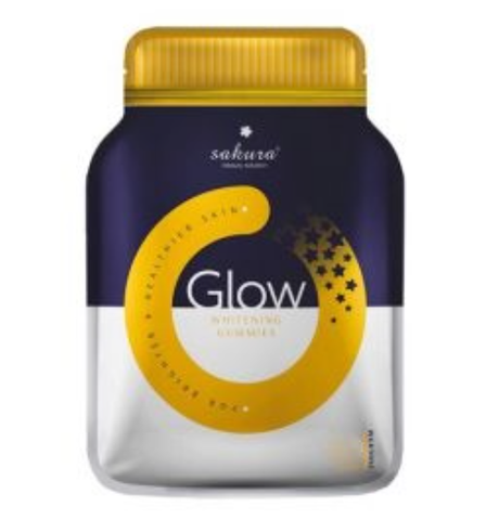 Kẹo dẻo trắng da SAKURA GLOW WHITENING GUMMIES  35 viên/ túi nhôm