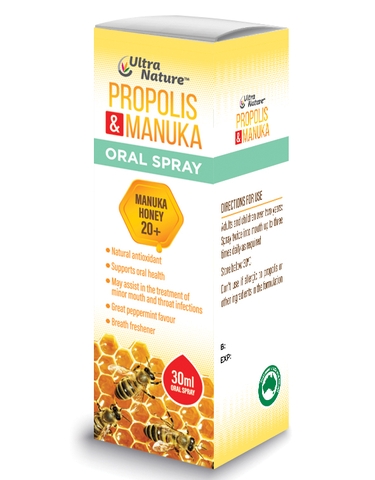 Xịt keo ong Ultra Nature Propolis & Manuka 30ml