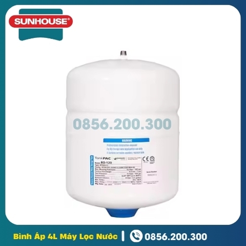 Bình Áp Thép 4 Lít Taiwan Dùng Cho Máy Lọc Nước Sunhouse