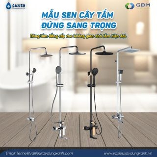 Mẫu sen cây tắm đứng sang trọng, nâng tầm đẳng cấp cho không gian nhà tắm hiện đại
