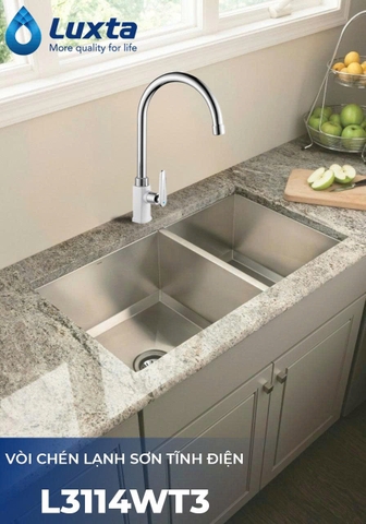 ✨ VÒI CHÉN LẠNH SƠN TĨNH ĐIỆN LUXTA L3114WT3 ✨