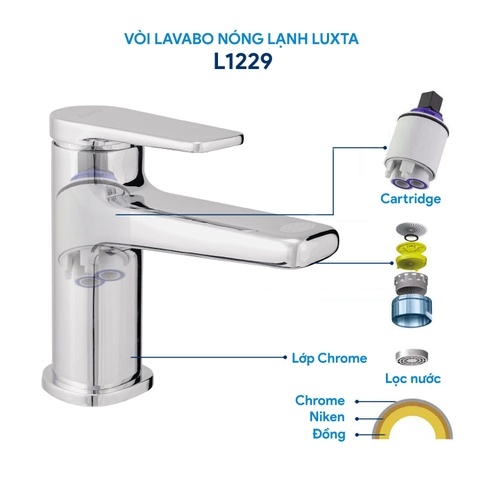 Vòi Lavabo Nóng Lạnh Luxta L1229