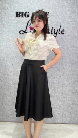 Váy công sở BIG SIZE dáng dài D1065- 2 Túi - 03126