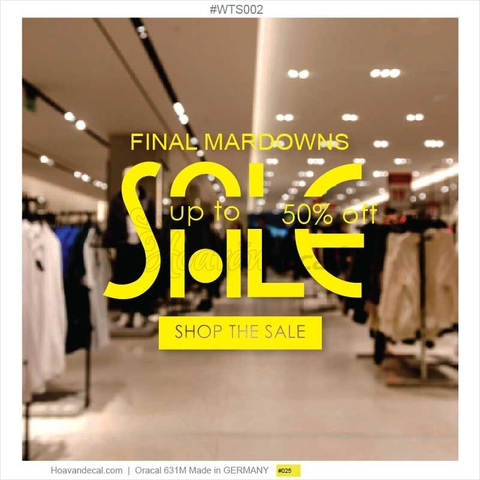 Decal Dán Kính Giảm Giá Final Markdowns Sale