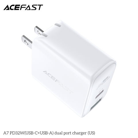 Sạc ACEFAST PD3.0 32W 2 cổng USB-C+USB-A (US) - A7