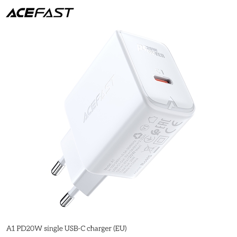 Sạc ACEFAST PD3.0 20W 1 cổng USB-C (EU) - A1