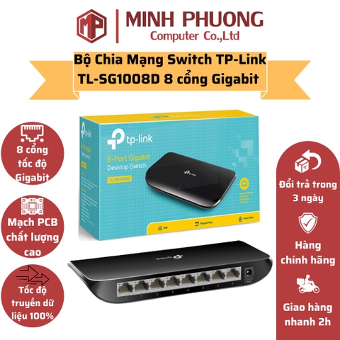 Bộ Chia Tín Hiệu Mạng Switch TP-Link TL-SG1008D 8 Cổng RJ45 Gigabit