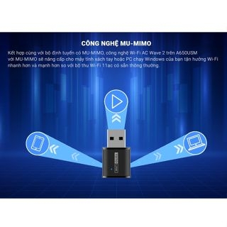 USB Wi-Fi Mini TOTOLINK A650USM Dual Band AC650 2.4Ghz & 5Ghz