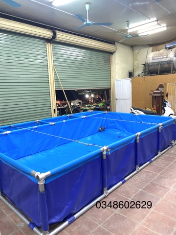 Bể bạt nuôi cá Koi 3 ngăn lọc dài 3m