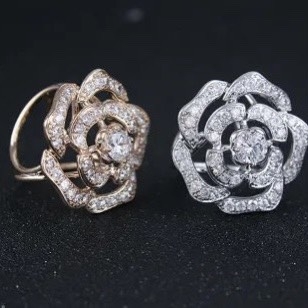 Cài khăn 3 chấu rose đá sang trọng 3cm