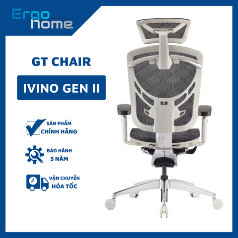 Ghế Công thái học Ergonomic GTChair Ivino Gen II tay 5D - Ergohome phân phối chính hãng BH 12 năm