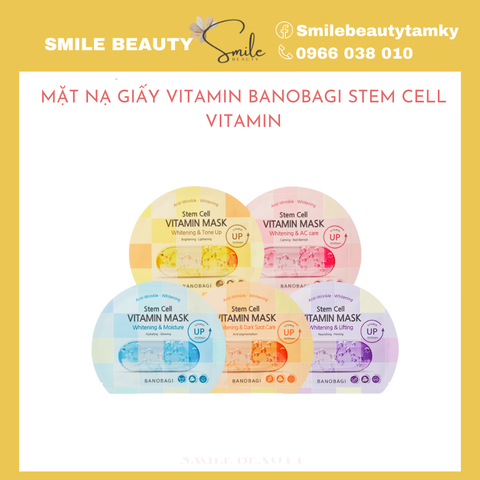 (hộp) Mặt Nạ Giấy Vitamin BANOBAGI Stem Cell Vitamin