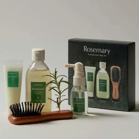 Set 4 sản phẩm chăm sóc tóc Aromatica Rosemary Scalp Scaling Trial Kit