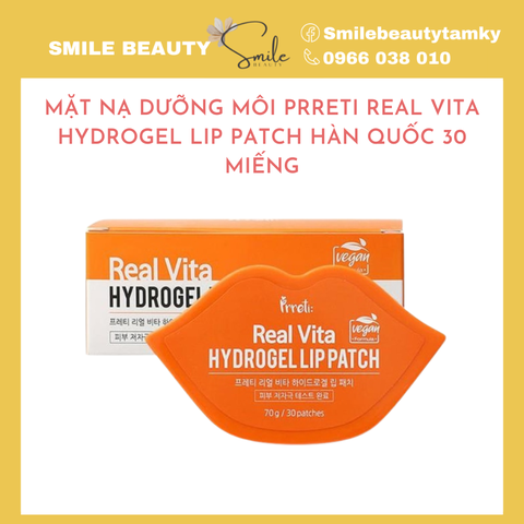 Mặt Nạ Dưỡng Môi Prreti Real Vita Hydrogel Lip Patch Hàn Quốc 30 miếng