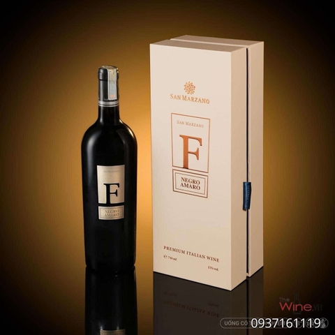 Hộp trắng 1 chai vang F silver negroamaro Chính hãng San Marzano
