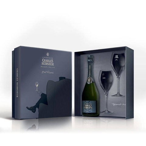 Champagne Charles Heidsieck Brut Réserve (giftbox + 2 glasses)