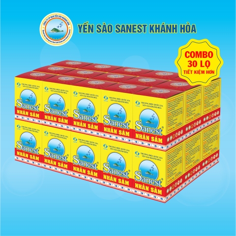 [Combo 30 Lọ] Nước yến sào Khánh Hòa Sanest nhân sâm Fucoidan lọ 70ml - 700