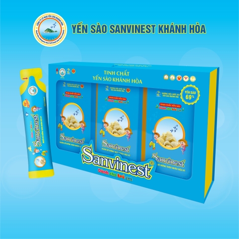 Tinh chất Yến sào Khánh Hòa Sanvinest cho trẻ em túi 25ml, HỘP QUÀ TẶNG 30 TÚI sang trọng, tiện lợi, dễ sử dụng.