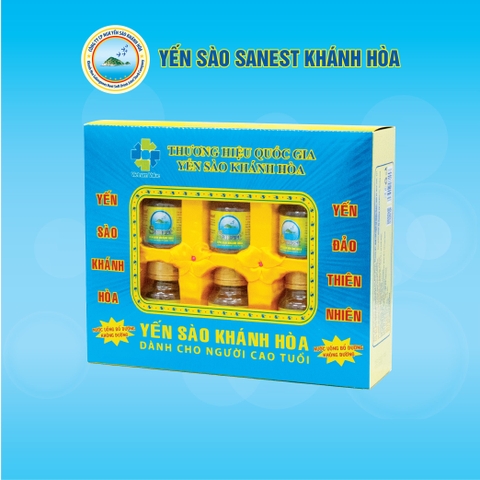 Nước Yến Sào Khánh Hòa Sanest không đường dành cho người cao tuổi 70ml - Hộp 6 Lọ - 096H6