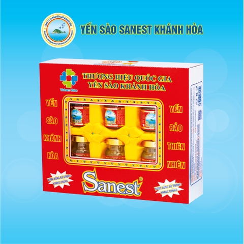 Nước Yến sào Khánh Hòa Sanest (Không đường) lọ 70ml kiêng, hộp 6 lọ - 029H6