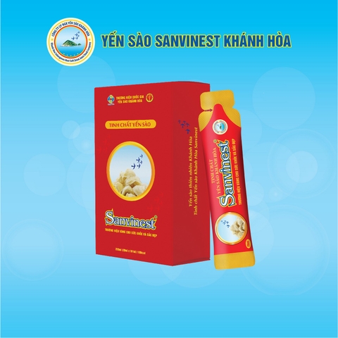 Tinh chất Yến sào Khánh Hòa Sanvinest túi 20ml, Hộp 20 túi, tiện lợi khi sử dụng, hấp thu dưỡng chất nhanh chóng.