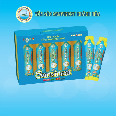 Tinh chất Yến sào Khánh Hòa Sanvinest cho trẻ em túi 20ml, HỘP QUÀ TẶNG 20 TÚI sang trọng, tiện lợi, dễ sử dụng.