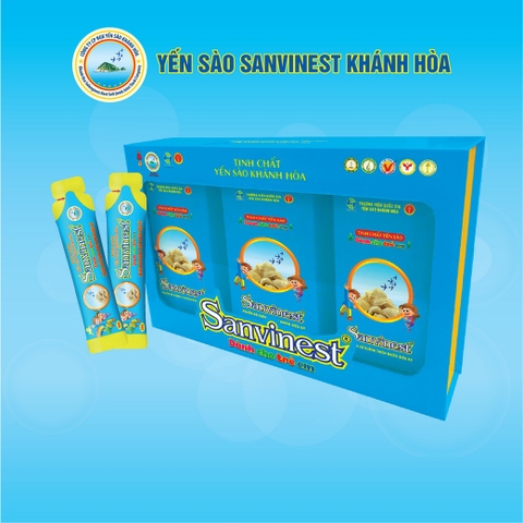 Tinh chất Yến sào Khánh Hòa Sanvinest cho trẻ em túi 20ml, HỘP QUÀ TẶNG 30 TÚI sang trọng, tiện lợi, dễ sử dụng.
