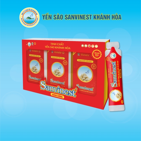 Tinh chất Yến sào Khánh Hòa Sanvinest Không đường. Hộp QUÀ TẶNG 30 túi 20ml tiện lợi, dùng ngay, hấp thụ tối đa dưỡng chất.