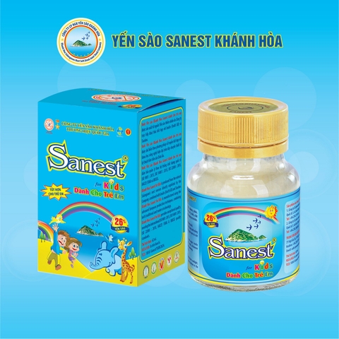 Nước Yến sào Khánh Hòa Sanest dành cho trẻ nhỏ. Hộp 1 lọ 62ml, 26% yến sào - S161