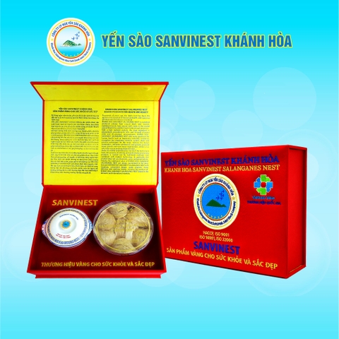 Hộp quà tặng Yến sào Nguyên tổ Sơ chế 50g Sanvinest Khánh Hòa Chính hiệu.