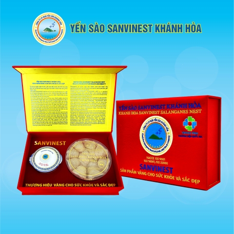 Hộp quà tặng Yến sào Nguyên tổ Sơ chế 100g Sanvinest Khánh Hòa Chính hiệu.