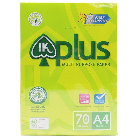 Giấy Photo A4 70gsm - IK Plus (500 Tờ)