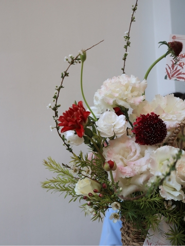 Giỏ Hoa Garden Tone Đỏ 030