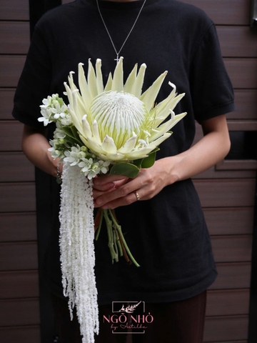 Bó Hoa Cưới Thảo Đường Hoàng Đế Mix Sao Trắng, Dền Rũ
