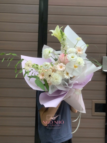 Bó Hoa Tông Hồng Tím Pastel