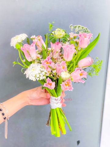 Hoa Cưới Tulip Hồng Cánh Kép 264