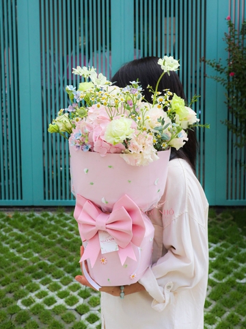 Bó Hoa Nơ Hồng Đứng | CUTE20 Dễ Thương
