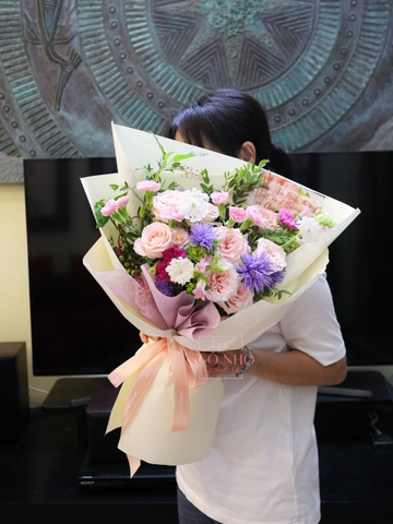 Bó Hoa Tone Hồng Phối Pastel 0246