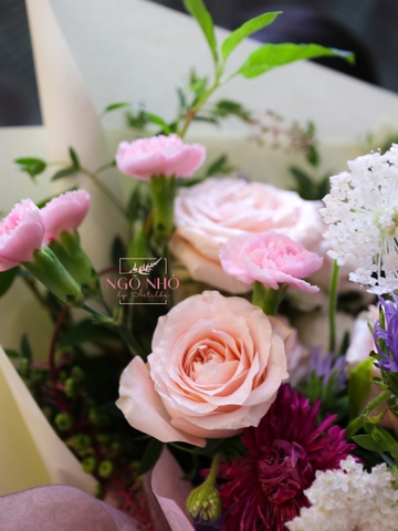 Bó Hoa Tone Hồng Phối Pastel 0246