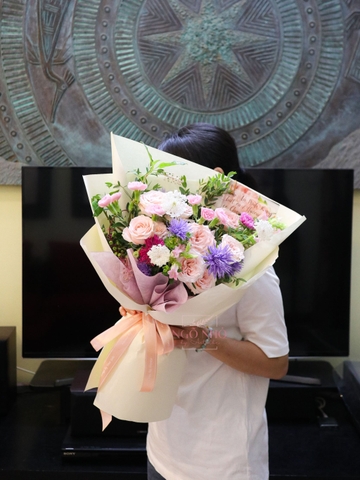 Bó Hoa Tone Hồng Phối Pastel 0246