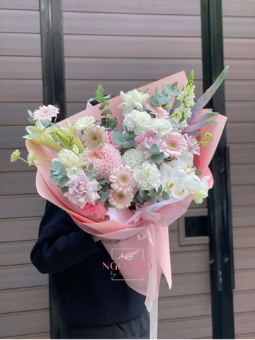 Bó Hoa Tông Hồng Pastel