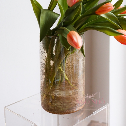 Bình Thủy Tinh Golden Splendor Vase Sang Trọng