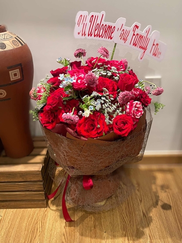 Bó Hoa Tone Đỏ Dáng Tròn 490