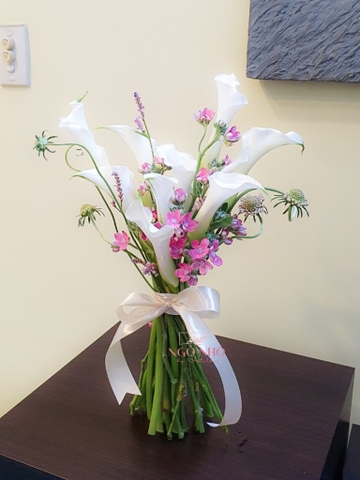 Hoa Cưới Calla Lily Trắng & Sao Hồng 262